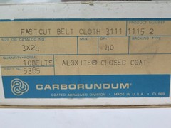 Carborundum Abrasives 10 Fastcut Cloth Aloxite Belts 40 Grit Closed Coat 3″x24″