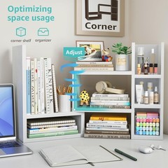Compact Modern Desk Shelves – Adjustable Organizer with Anti-Fall Features