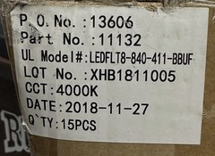 15pc Energy Focus LEDFLT8-840-BBUF Redcap Emergency LED 4′ 11W T8 Lamp 4K Bulb