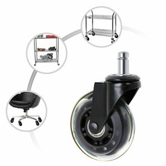 Universal Office Chair Caster Wheels Set of 5 Heavy Duty and Safe 3″ Rollerblade
