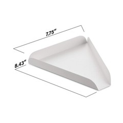 MT Products White Single Pizza Wedge Plate Paper Pizza Slice Tray – Pack of 500