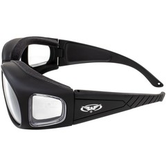 Global Vision Motorcycle Safety Fitover Glasses Clear Lens Storage Pouch + Strap