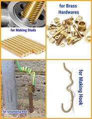 3/16 inch Brass Rods 3/16 x 12 in, 6 Pcs for Knife Making Knife