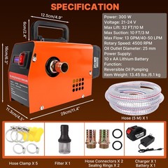 Fuel Transfer Pump 13GPM Self-priming Oil Extractor Pump 300W Oil Change Pump