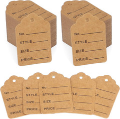 Jijacraft 1000Pcs Price Tags, Brown Clothing Tag for Retail, Small Kraft Paper T