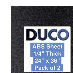 1/4″ ABS Sheet 24×36″ Black Textured Matte – Heat Moldable 2pk