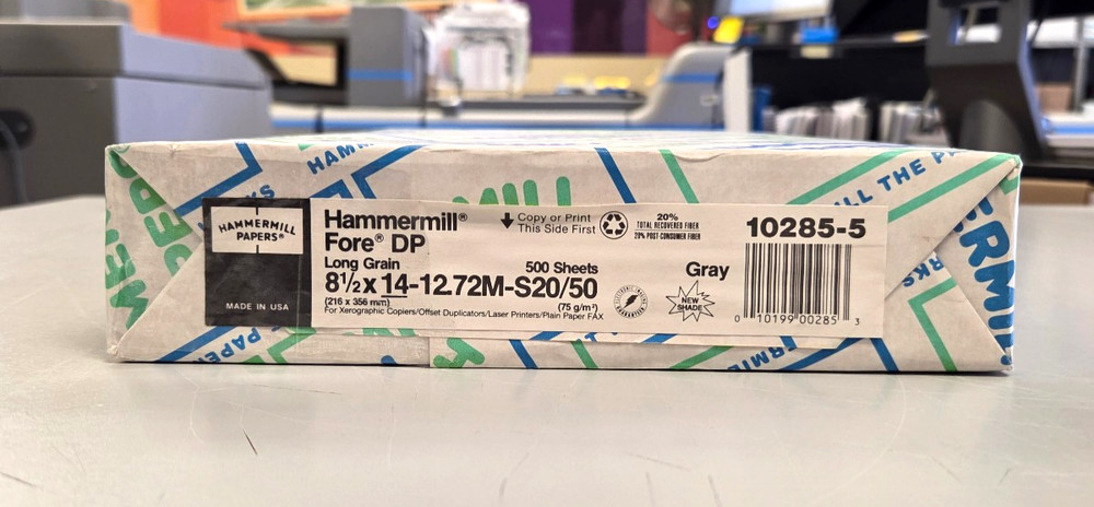 Paper_8.5″x14 – Hammermill Fore MP 14in LEGAL 20# Gray – 500 Sheets