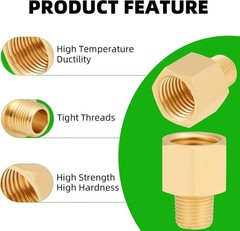 Brass Pipe Fitting,1/8 Inch NPT Male to 1/4 Inch NPT Female Brass Pipe Hose Tube