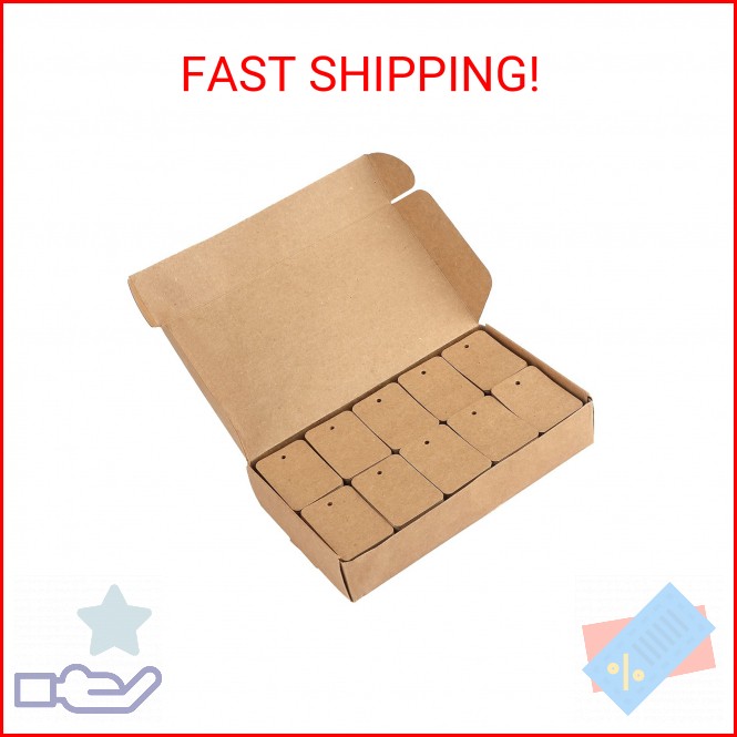 jijAcraft 1000Pcs Price Tags, Brown Clothing Tags for Retail, Small Kraft Paper