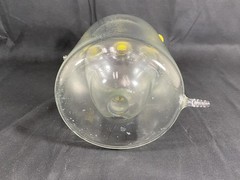 CHEMGLASS 1000mL 3-Neck 24/40 European Style Taper Jacketed Flask CG-1576-08