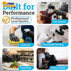 Black Nitrile Disposable Gloves Large, 50 Count – BBQ, Tattoo, Hair Dye