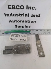 BURNDY 2-HOLE LUG PURPLE DIE 15 YAZV28-2NTC-5X, LOT OF 3