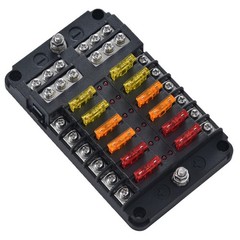 Femedo 12 Volt Fuse Block Marine Boat Fuse Block Waterproof 12 Way Automotive
