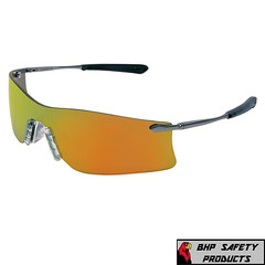 MCR CREWS RUBICON SAFETY GLASSES T411R FIRE MIRROR LENS SUNGLASSES Z87+