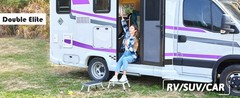 3 Levels Adjustable Folding Step Stools for Adults, Sturdy Metal RV Step, Safer