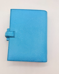 Filofax Pocket size Portobella Powder Blue Italian Leather Organizer unused