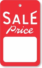 1000 Pack Sale Price Tags Unstrung 1.75×2.875 Inch Red White Retail Supply