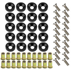 20PC CNC Fender Washer Bolt Rivet Nut Kit M6x20mm Aluminum Anodized Set