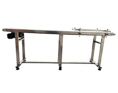 110V 82.7″*7.8″ Food Grade White PU Belt Conveyor Stainless Steel Body 120W
