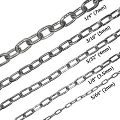 Stainless Steel 316 Chain 5/64″ 1/8″ 5/32″ 3/16″ 1/4″ Medium Link by the foot