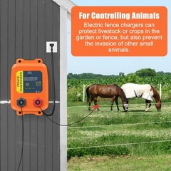 Electric Fence Charger PE2 0.10 Joule, 2-Mile/ 8 Acres Plug in Electric Fence Ch