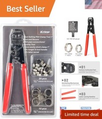 PEX Cinch Clamp Crimping Tool – Stainless Steel, Ergonomic Grip, 3/8-1 Inch