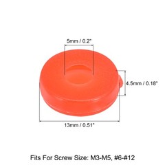 100Pcs 5mm Hinged Screw Cover Caps Plastic Fold Screw Snap Covers Red
