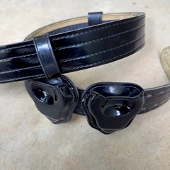 Safariland Duty Belt MDL 87V 44/110 4210 Black Solid Brass Buckle Handcuff Cases