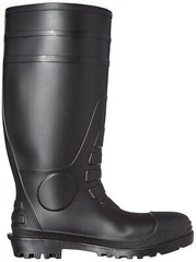 31251 Rubber Fishing Hunting Waterproof PVC Work Mud MENS BLACK BOOTS STEEL TOE