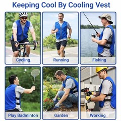 Cooling Vest for Men & Women, Adjustable Ice Jacket with 28 Reusable Ice Packs,