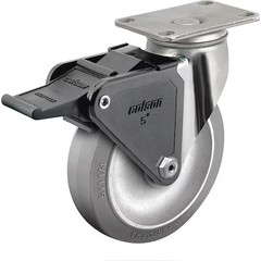Colson 2.05456.444 Brk2 5″ X 1-1/4″ Non-Marking Rubber Performa (Flat) Swivel