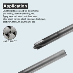 5PCS 1/4″ 4 Flute 90 Degree Carbide Chamfer Mills – Single End – AlTiN Coated