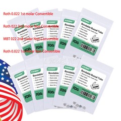 10 X AZDENT Dental Ortho Single Buccal Tube 1st Molar Roth/MBT 022 Bondable Conv