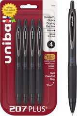 4 Pack Retractable Gel Pens 0.5mm Micro Point Click Pens Office School Writing