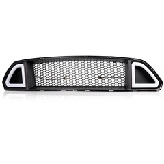 Front Hood Upper Grille with White DRL LED Light for Mustang 2015-2017