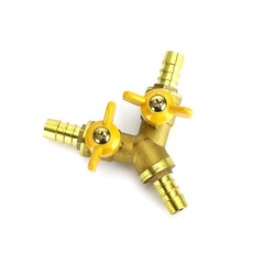 3/8″ Hose Barb Ball Valve Y Shaped 3 Way Connector Barb Brass Fitting OD 11mm