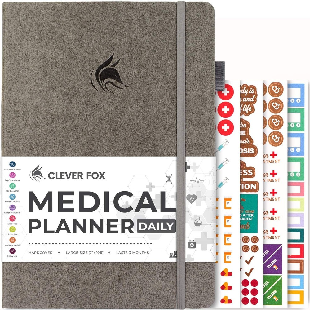 Clever Fox Medical Planner Diary Notebook Wellness Logbook Lasts 3 Months