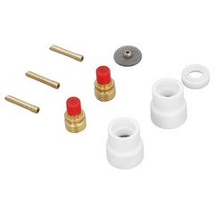12 Pcs Set TIG Gas Lens Kit Ceramic Nozzle Short Bevel Electrode Holder Mesh