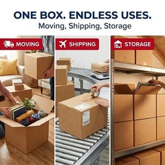 Moving Boxes Medium Holds 65lbs, 18″L x 14″W x 12″H 10-Pack | Corrugated Card…