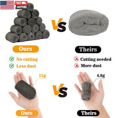Steel Wool Pads 0000 15PCS – Steel Wool 0000 Roll Glass Wood Fabric Metal Extra