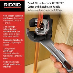 2-in-1 Close Quarters Metal Tubing Cutter with Ergonomic Ratchet Handle