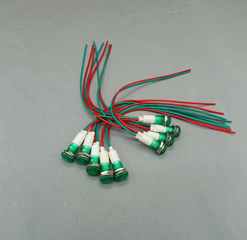 10Pcs 12V DC/AC 10mm GREEN Panel Mounting LED Indication Signal Pilot Lights USK