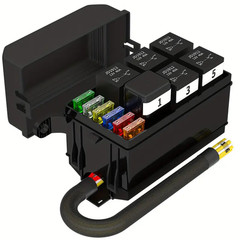 12V Fuse Relay Box 4 Relays and 6 Way ATC/ATO Fuses for Auto Car Marine Boat