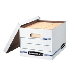 Bankers Box Basic Duty Letter/Legal File Storage Box with Lids, 10 Pack, White
