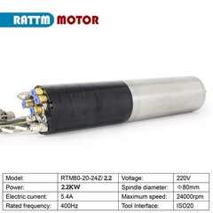 2.2KW ATC ISO20 Water Cooled Spindle Motor Automatic Tool Changer+VFD Inverter