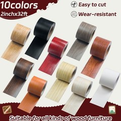 Self-Adhesive Wood Repair Tape, 2 Inch X 32 Ft Gray Wood Grain Tape for Furni…