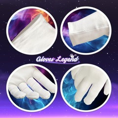 Gloves Legend 3 Pairs (6 Gloves) – S Cotton White Gloves For Work Safety Jewe…