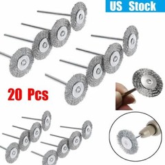 20Pcs Stainless Steel Wire Brush For Dremel Rotary Grinder Removal Wheel Tool US