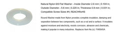 QTY (1000) 17W02190 ESSENTRA NYLON FLAT WASHER M2 2.64mm-INSIDE 5.59mm-OUTSIDE