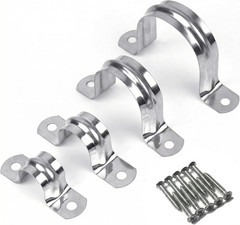 30PCS 3/4 Inch Stainless Steel Conduit Clamps,2 Holes Cable U Bracket Pipe Clamp